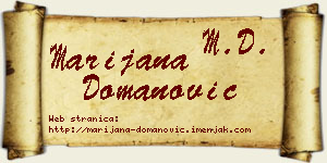 Marijana Domanović vizit kartica